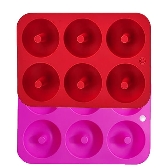 KDFWDM Donut Pan, 6-Cavity Silicone Donut Baking Pan/Non-Stick Donut Molds, Easy Clean, Dishwasher, Oven, Microwave, Freezer Safe