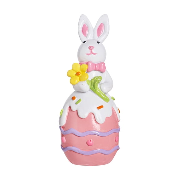 KDFWDM Easter Bunny & Egg Sturdy Resin Decorations Set - Reusable Cute European Style Spring Home Tabletop Decor, Holiday Centerpiece for Mantel and Dining
