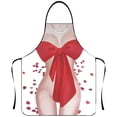 thumbnail image 1 of KDFWDM Funny Kitchen Chef Waitress Cooking Baking Pottery Grilling Apron, Bikini Series Cartoon Couple Apron Polyester Apron, 1 of 4