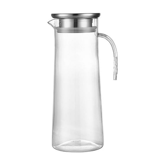KDFWDM Glass Pitcher with Lid and Spout, Glass Carafe for Hot/Cold Water, Large Iced Tea Pitcher for Coffee, Juice and Homemade Beverage