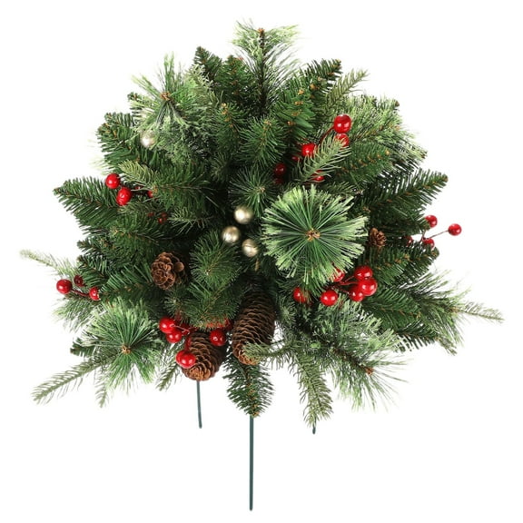 KDFWDM Holiday Planter Filler Greenery Bundle for Christmas Decorations | Artificial Pine, Cones, and Berries for Indoor/Outdoor Planters and Wreaths | Reusable Winter Porch and Mantel Display Set