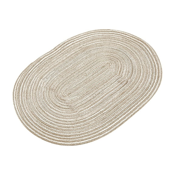 KDFWDM Oval Woven Placemats, Oval Plate Charger Cotton Heat Resistant Non-Slip Weave Place Mats Farmhouse Straw Braided Rattan Tablemats Wicker Placemats for Dining