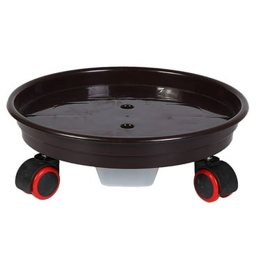 KDFWDM Plant Stand Pallet for Heavy Planter, Plant Pallet Caddy Plant Stand with Lock Wheels, Round Flower Pot,Planter Trolley Casters, Moving Plant Pot Saucer