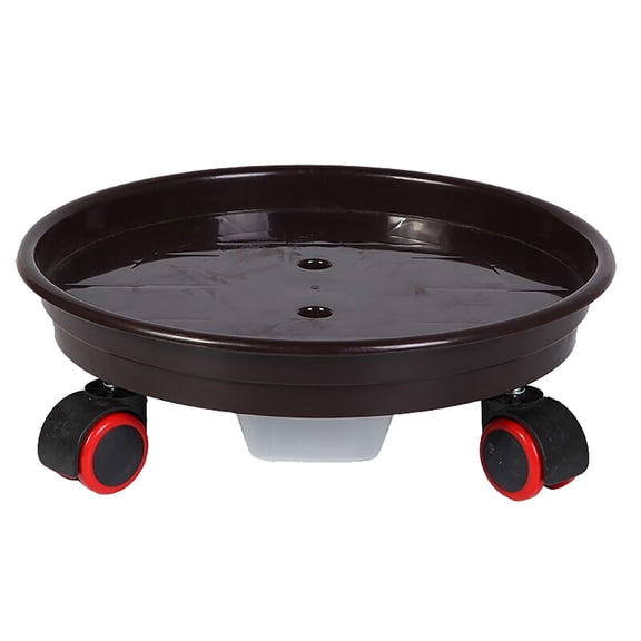 KDFWDM Plant Stand Pallet for Heavy Planter, Plant Pallet Caddy Plant Stand with Lock Wheels, Round Flower Pot,Planter Trolley Casters, Moving Plant Pot Saucer