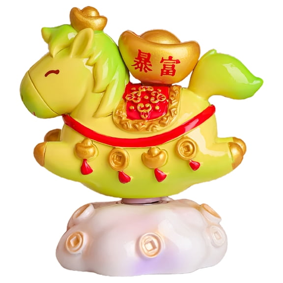 KDFWDM Rotatable Cute Horse Resin Figurine 2026 - 360° Mascot Collectible for Home, Car, Table Decor | 6 Colors Chinese New Year Blessing Souvenir for Luck & Wealth