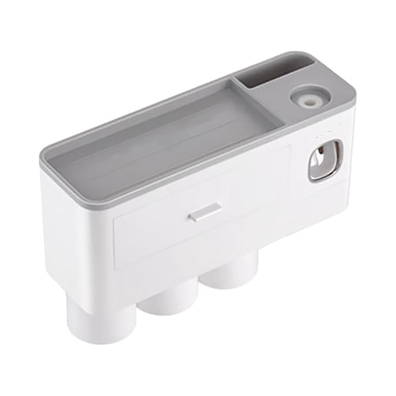 KDFWDM Toothbrush Holder Wall Mounted, Automatic Toothpaste Dispenser Kit - Toothbrush Holder for Bathroom and Vanity, Brush Slots Cups Cosmetic Drawer