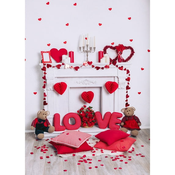 KDFWDM Valentine's Day Backdrop Valentine's Day Photography Backdrops Valentine's Day Cloth Personality Photo Backdrop Baby Shower Birthday Party Decorate Backdrop Photo Studio Props