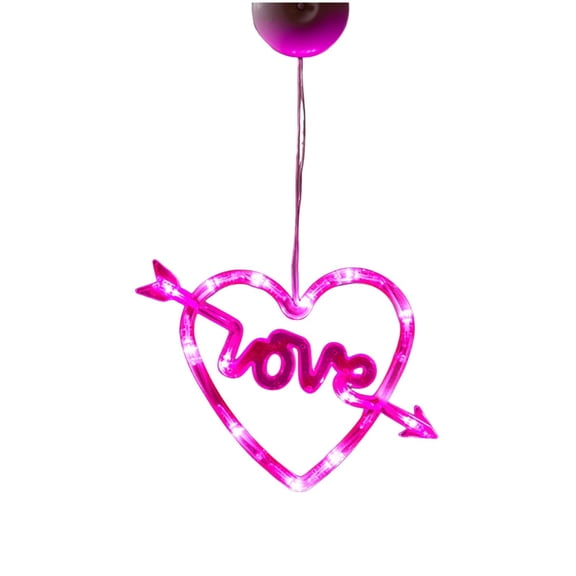 KDFWDM Valentine’s Day Battery-Operated Window Heart Shape String Lights with Timer - Indoor Decor for Home, Wedding, Anniversary, Romantic Mood Lighting