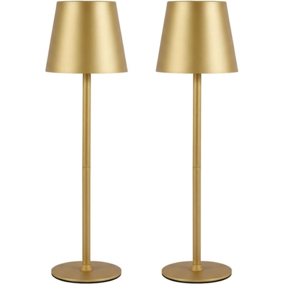 KDG 2 Pack Cordless Table Lamp,Portable LED Desk Lamp, 3 Color Stepless Dimming Up, for Restaurant/Bedroom/Bars/Outdoor Party/Camping/Coffee Shop Night Light(Gold)