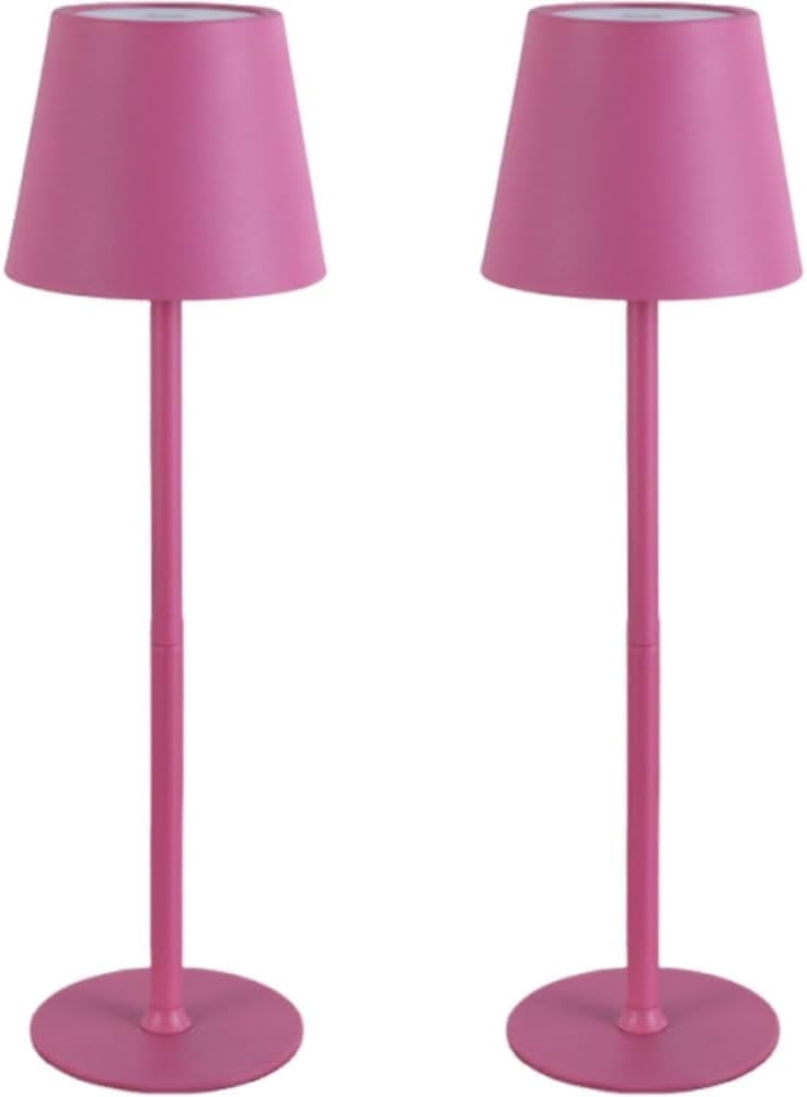 2 Pack Cordless Table Lamp,Portable LED Desk Lamp, 3 Color Stepless Dimming Up, for Restaurant/Bedroom/Bars/Outdoor Party/Camping/Coffee Shop Night Light(Pink)