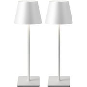 KDG 2 Pack Cordless Table Lamp, Portable LED Desk Lamp, 5000mAh Battery Operated, 3 Color Stepless Dimming Up, for Restaurant/Bedroom/Bars/Outdoor Party/Camping/Coffee Shop Night Light