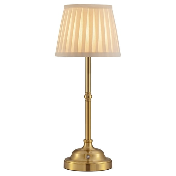 KDG Cordless LED Table Lamp, Portables Fabric Shade Desk Lamps, 5000mAh Rechargeable Battery Powered Lighting, Dimmable Light for Dining Room, Bedroom,  Balcony (Bronze)