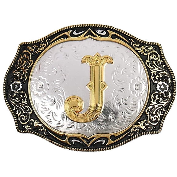 KDG Cowboy Rodeo Gold Belt Buckle Unisex Alloy Initial Letter A to Z