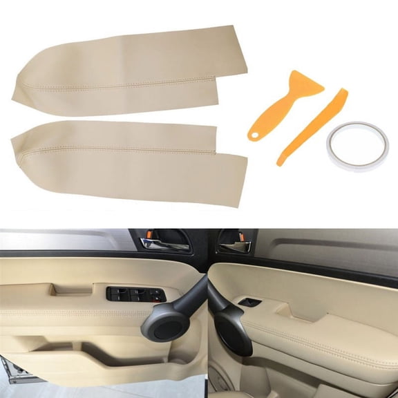 KDJ 1 Pair For Honda for CR-V 2007-2012 Leather Front Door Panels Armrest Cover