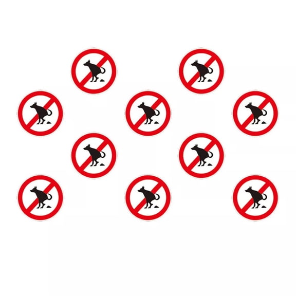 KDJ 10 Sheets No Peeing Dog Poop Signs for Property No Peeing Dog Poop Stickers - for Home Decor