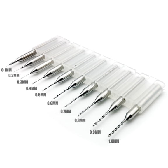 KDJ 10Pcs Drill Bits Hand Drill Set Model Tool Bits Model Craft Making 0.1-1.0MM