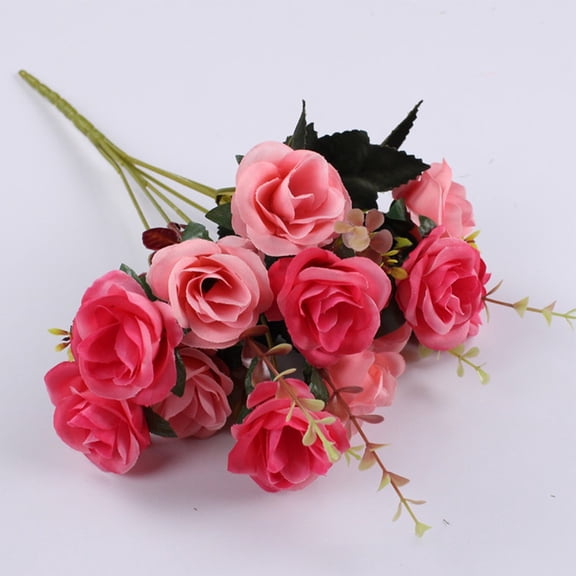 KDJ 12 roses Artificial flowers Home Bedroom Hotel Decorative bouquet - for Home Decor