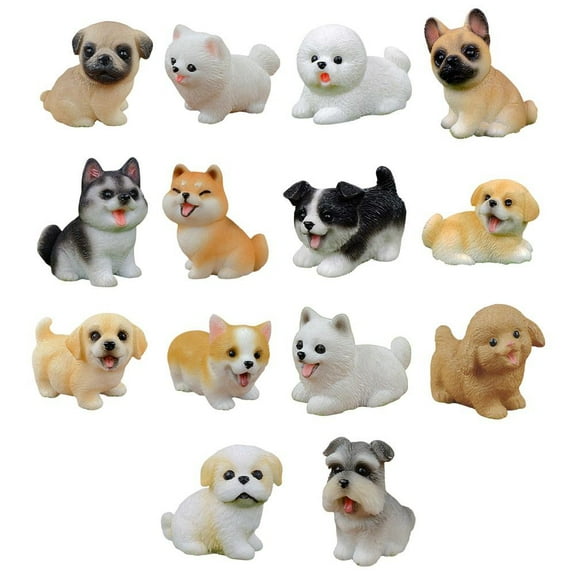 KDJ 14PCS Resin Craft Miniature Figure Tiny Fairy Garden Decor Animal Decoration - for Home Decor