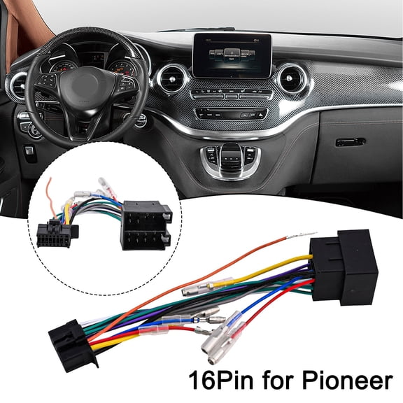 KDJ 16 Pin Car Radio Wiring Harness Connector Adaptor Cable for Pioneer DEH/MVH for ISO