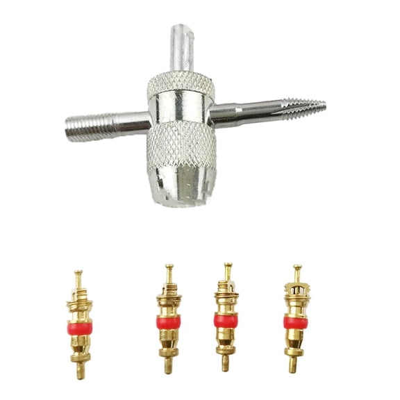 KDJ 1Set 5pcs Car Truck Tire Screwdriver Valve Stem Core Remover Installer Tool Tyre Valve Core Tools Valve Core