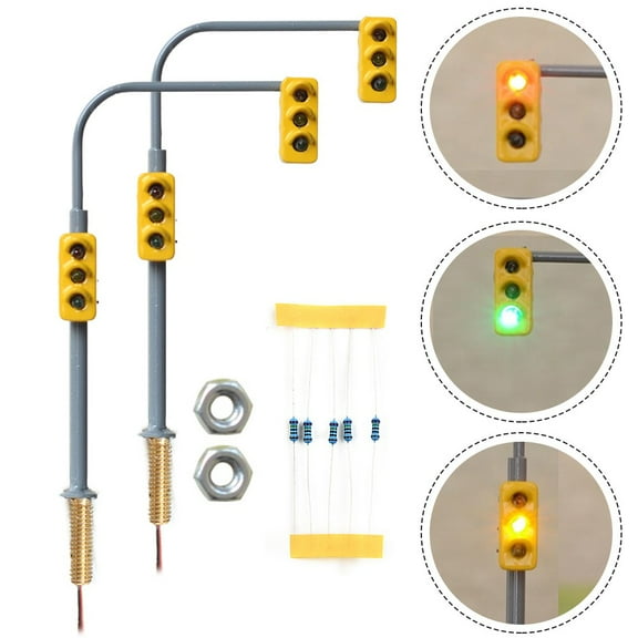 KDJ 2 x Traffic Lights HO OO Crossing Walk Model Train Led Street Signals Resistance