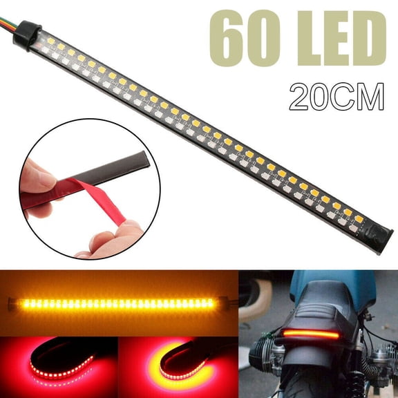 KDJ 20cm Motorcycle Tail Light for DRL Flowing Turn Signal Brake Stop Lamp LED Strip