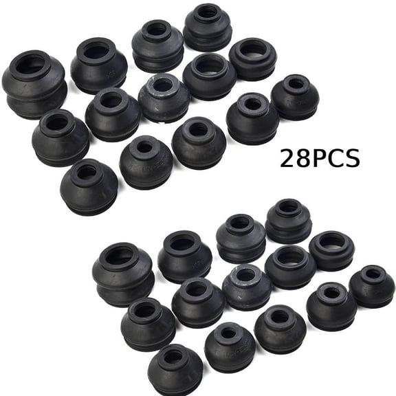 KDJ 28Pcs Ball Joint Boot Suspension Steering Dust Cover Track Tie Rod Linkage Kit
