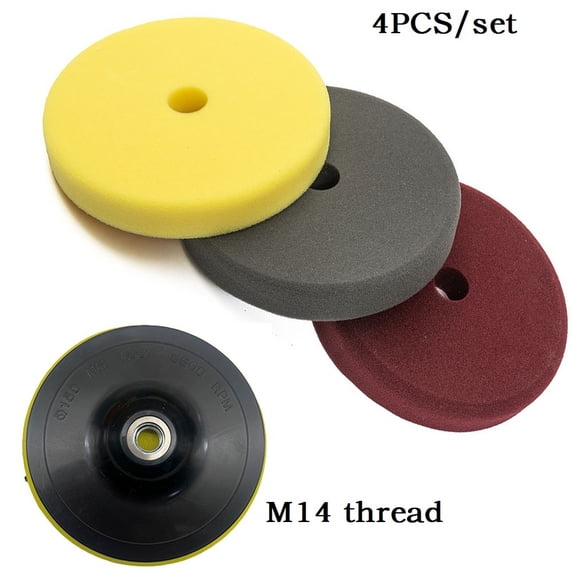 KDJ 3 Pcs Sponge Polishing Pads Buffing Wheel 7inch Sanding Disc M14 ...