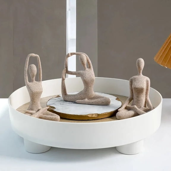 KDJ 3 pcs Yoga for Action Statues Abstract Art Home Decor Resin Women Yoga Statues - for Home Decor