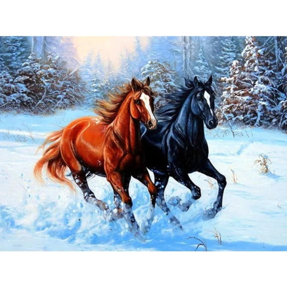 KDJ 30*40cm Animal Horse DIY Diamond Drawing Kit Dot Diamond Crafts Home Decorate