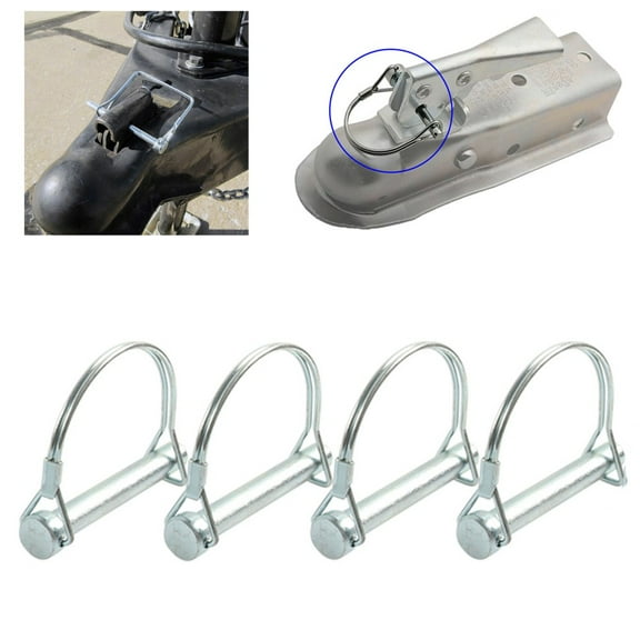 KDJ 4x M8*70mm Trailer Coupler Hitch Pin Lock D Shape Heavy Duty Towing Safety Lock