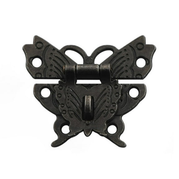 KDJ 50*43mm Butterfly Design Antique Bronze Hasp Latch Jewelry Wooden Box Lock