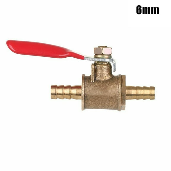 KDJ 6/8/10/12mm Hose Barb Inline Brass Water/Air Line Shut-off Ball Valve