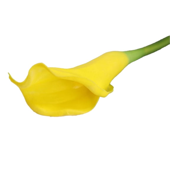 KDJ Artificial SNAIL GARDEN Latex Calla Lily Bundle with Green Leaves - for Home Decor