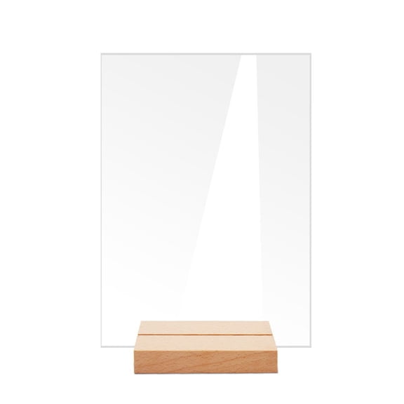 KDJ Blank Clear Acrylic Table Sign Reception Stand Wedding Display Plaque Holder DIY - for Home Decor