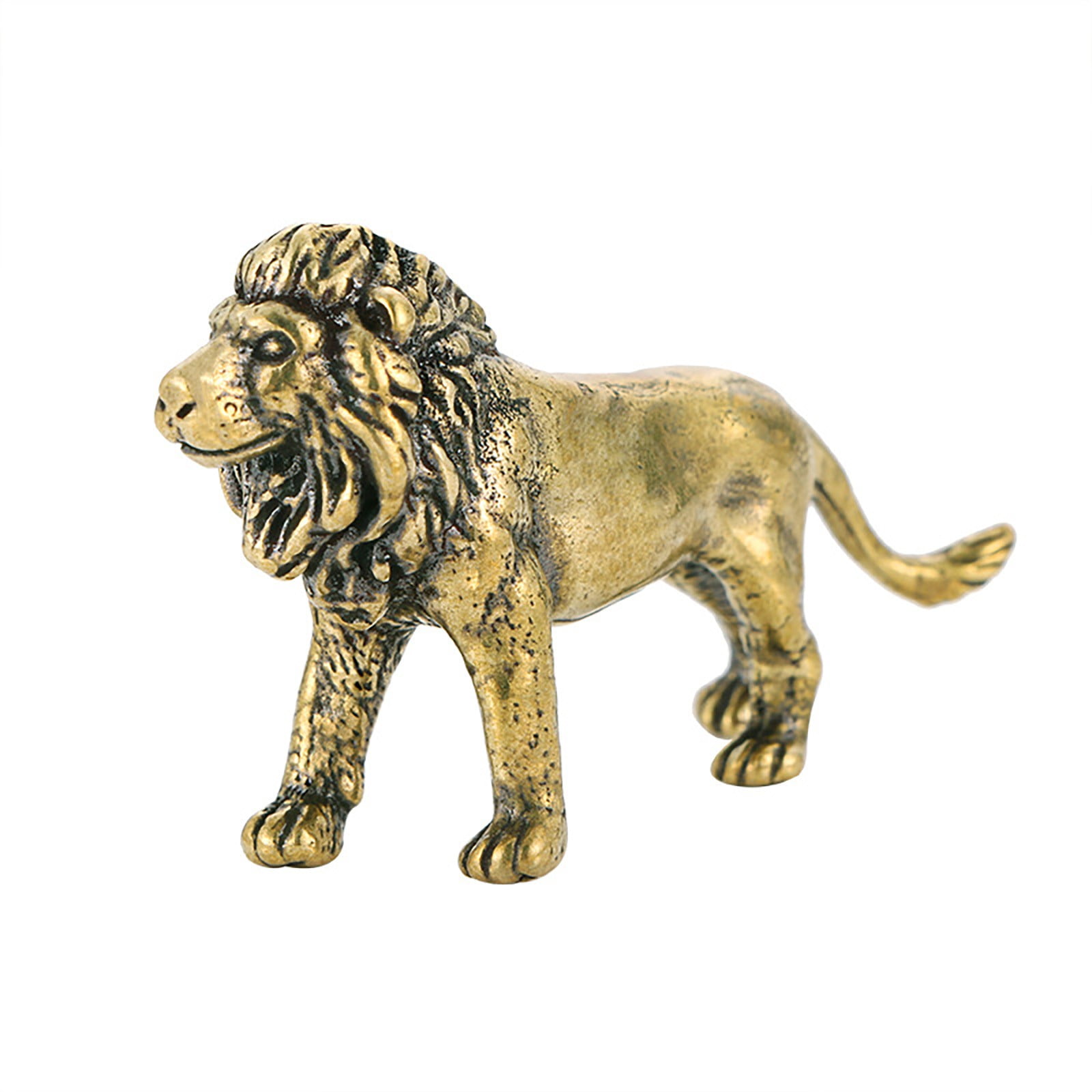 KDJ Brass Lion Figurine Statue House Office Table Decoration Animal ...
