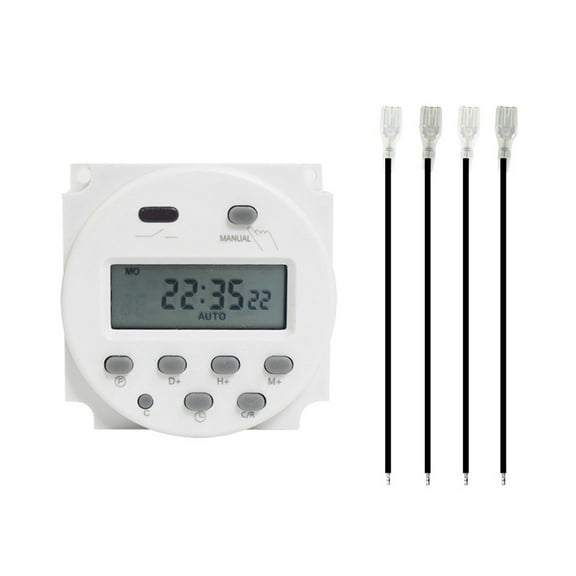 KDJ Digital LCD Programmable Timer Switch 12V DC 16A Power Down Timer with Waterproof Cover for Lamps Water Heaters Sprayers Household Appliances 16 On/Off Settings