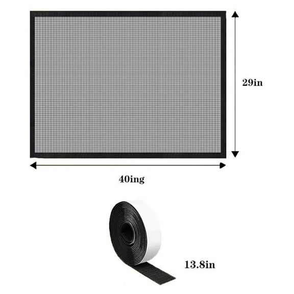 KDJ Fireplace Screen Mesh Cover 29x40 Inch Black PVC Polyester Baby Pet Proof Barrier Guard Protective Shield Dense Grid Design Easy Installation
