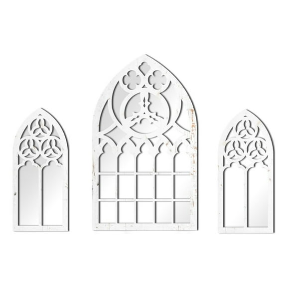 KDJ Gothic style fake window mirror, wooden fake window mirror, home decoration - for Home Decor