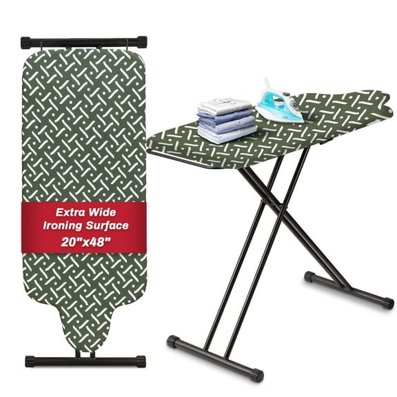 KDJ HOME Slieton Extra Large Ironing Board with Hang Rail, 20-Inch Wide