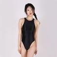 thumbnail image 1 of KDJ Japanese Satin Glossy Shiny Women Swimsuit Sexy Bikini Bodysuit Silky Sheer, 1 of 9