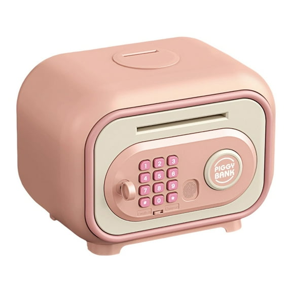 KDJ Password Piggy Bank with Automatic Money Roll Fingerprint Unlocking Large Safe - for Home Decor