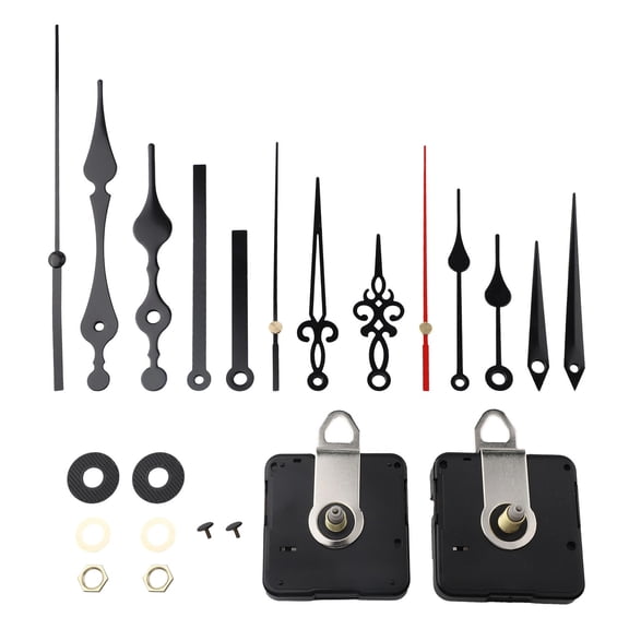 KDJ Silent DIY 2PCS Sweep Second Wall Clock Movement 5PCS Metal Pointer Set - for Home Decor