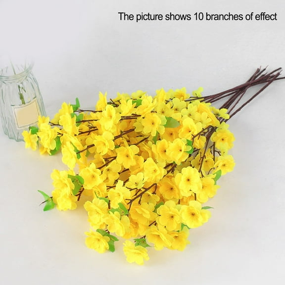 KDJ Simulated peach blossom branches fake peach blossom trees simulated plants - for Home Decor