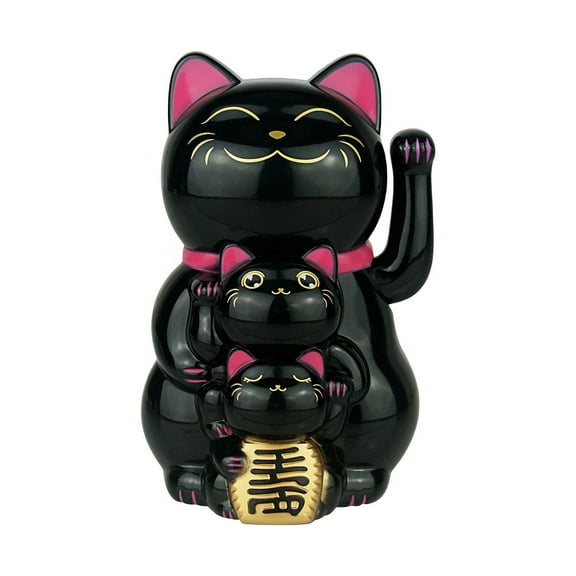 KDJ Solar Powered Automatic Waving Cat Beckoning Fortune Cat Lucky Cat For Office Decor Car Ornament Gifts Home Decoration