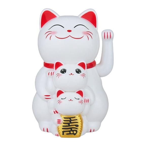 KDJ Solar Powered Automatic Waving Cat Beckoning Fortune Cat Lucky Cat For Office Decor Car Ornament Gifts Home Decoration