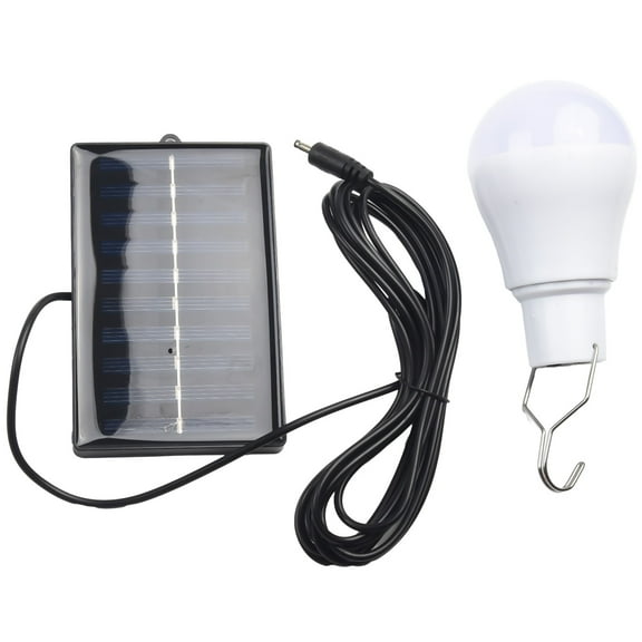 KDJ Solar Powered Shed Light Bulb LED Portable Hang Up .3W Lamp Hooking Chicken Coop