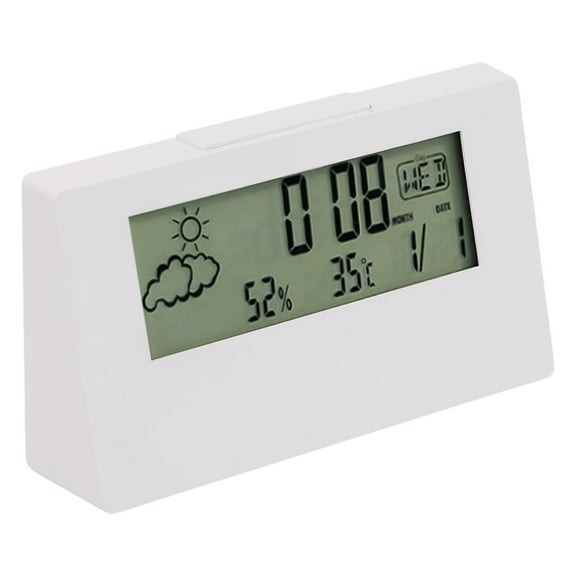 KDJ Thermohygrometer CLock With Luminous Creative Weather Display Alarm CLock - for Home Decor