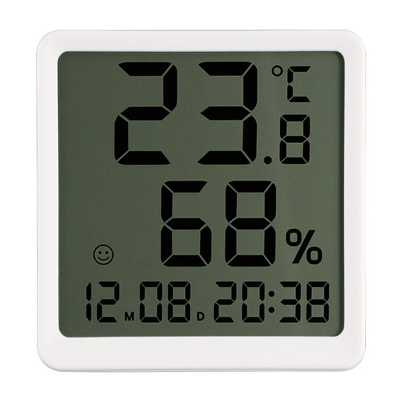 KDJ Ultra-Thin Thermometer Hygrometer Electronic Clock Dry and Psychrometric Meter - for Home Decor