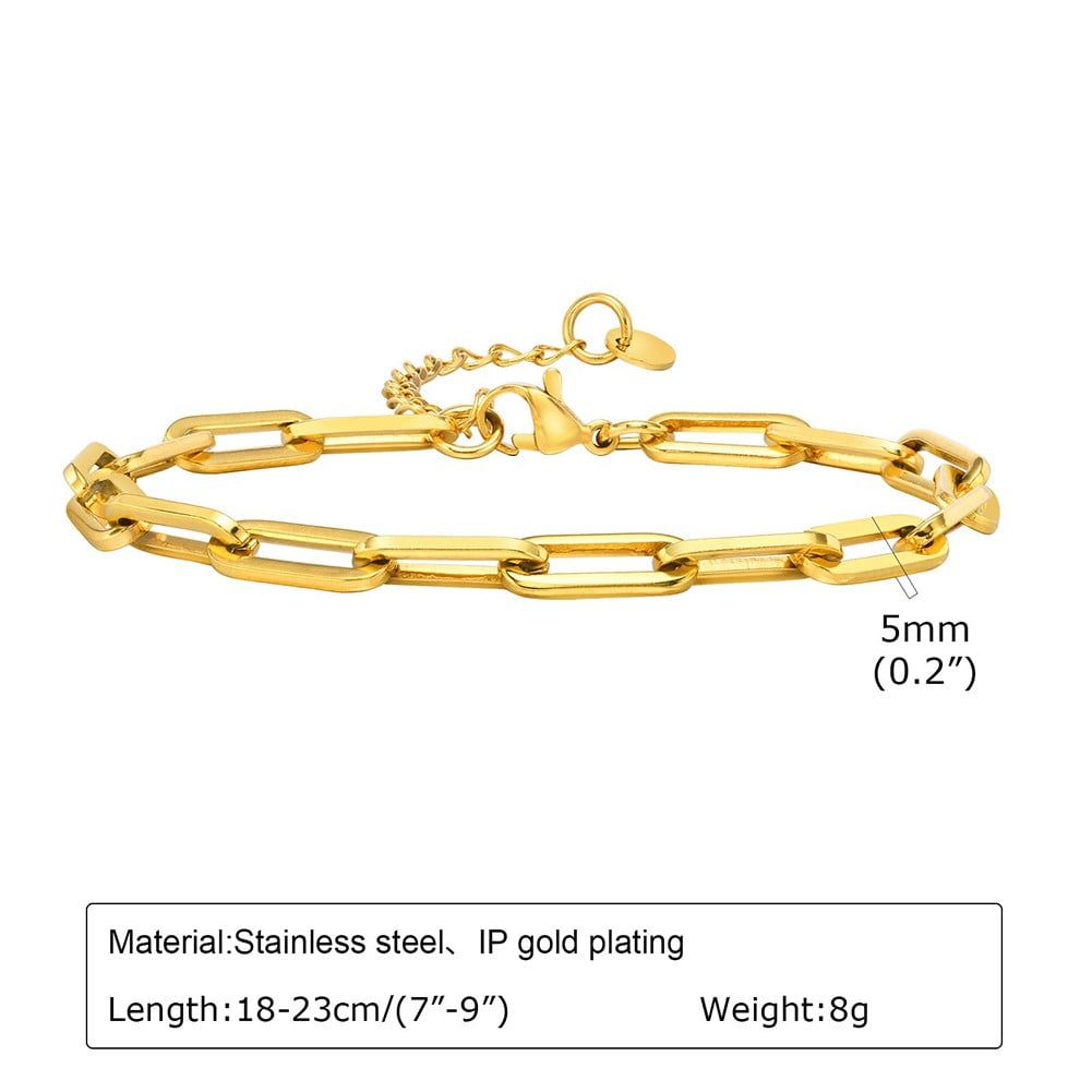 Stainless Steel Yellow Gold IP Paperclip Bracelet Stainless Steel Yellow Gold IP Paperclip Bracelet
